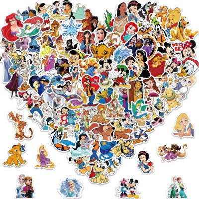 100PCS Cartoon Disney Stickers Kids Stickers Pack Cute Cartoon Disney Characters Deals for Kids Teens Waterproof Vinyl Water Bottles Laptop Princess Sticker for Party Dcor School Reword for Kid Girl