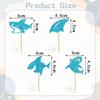 12 PCS Blue Glitter Shark Cupcake Toppers - Ocean Theme Cupcake Decorations for Baby Shower & Birthday Parties, Boy & Girl Party Cupcake Decor Supplies view 4