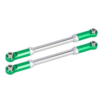 Adjustable Aluminum Steering Link Rod Compatible with RC 4x4 4WD Models Heavy Duty Replacement Part Compatible with Various Off Road Vehicles(Green)