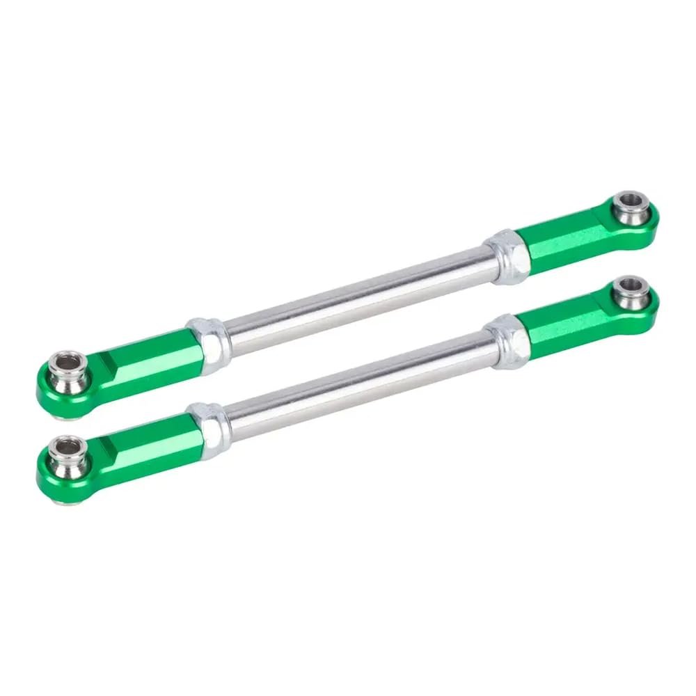 Adjustable Aluminum Steering Link Rod Compatible with RC 4x4 4WD Models Heavy Duty Replacement Part Compatible with Various Off Road Vehicles(Green)