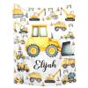 Custom Construction Truck Blanket,Personalized Baby Construction Truck Blanket,Soft Cozy Personalized Baby Gifts for Christmas Birthday Infant Newborn Shower,60"x80"-Queen Size for Adults view 1