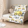 Custom Construction Truck Blanket,Personalized Baby Construction Truck Blanket,Soft Cozy Personalized Baby Gifts for Christmas Birthday Infant Newborn Shower,60"x80"-Queen Size for Adults view 3