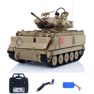 wheelfun TD 1/16 RC Military Tank M2412-A M113A1 MRV 320 Turret Rotary Barrel Recoil Elevation Infrared Driving Wheel Idlers Gearbox Hobby Grade Model for Adult Hobby