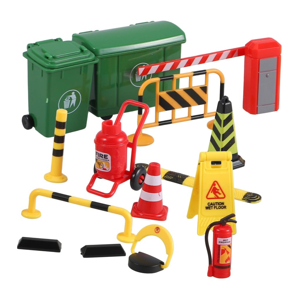 Abaodam Miniature Traffic Barrier Educational Street Signs for Teaching Aids Interactive Road Safety Playthings for Boys