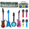 10pcs Inflatable Instruments Party Props Rock Star Toy Set Inflatable Saxophone Bass Rock Microphone Rock Electric Guitar Recorder Suitable for Various Music Parties(Classical Style) view 1