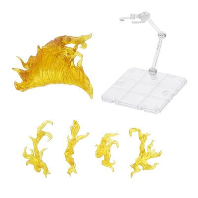 BESPORTBLE Transparent Fire Effect Doll Stand with Stable Base Flexible Model Holder Figure Display and Scene Reproduction DIY Assembly Rack for Collectors and Hobbyists