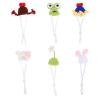 6pcs Mini Desk Goose Hats, Cute Knitted Hats for 7 Inch Porch Goose Statue Headwear with Adjustable Strap Outfits Accessories for Geese Magnetic Statue Key Holder view 1