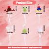6pcs Mini Desk Goose Hats, Cute Knitted Hats for 7 Inch Porch Goose Statue Headwear with Adjustable Strap Outfits Accessories for Geese Magnetic Statue Key Holder view 2