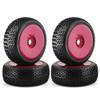 1 8 RC Car Wheel Tires 17mm Hex Compatible with Off Road Buggy Truggy Compatible with 1 8 Scale RC Vehicles(Red) view 1