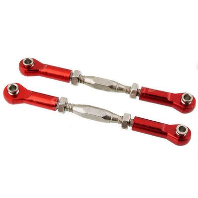 2Pieces Aluminum Front Rear Servo Link SLA013 Compatible with 1 10 Scale RC Car Models 4x4 and Similar 1 10 Scale Vehicles(Red)