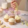 12 PCS Rose Gold Glitter 50th Birthday Cupcake Topper, Cheers to 50 Years Old for Birthday Cupcake Decoration for Happy 50th Birthday/Anniversary Party Cupcake Decorations Supplies view 3