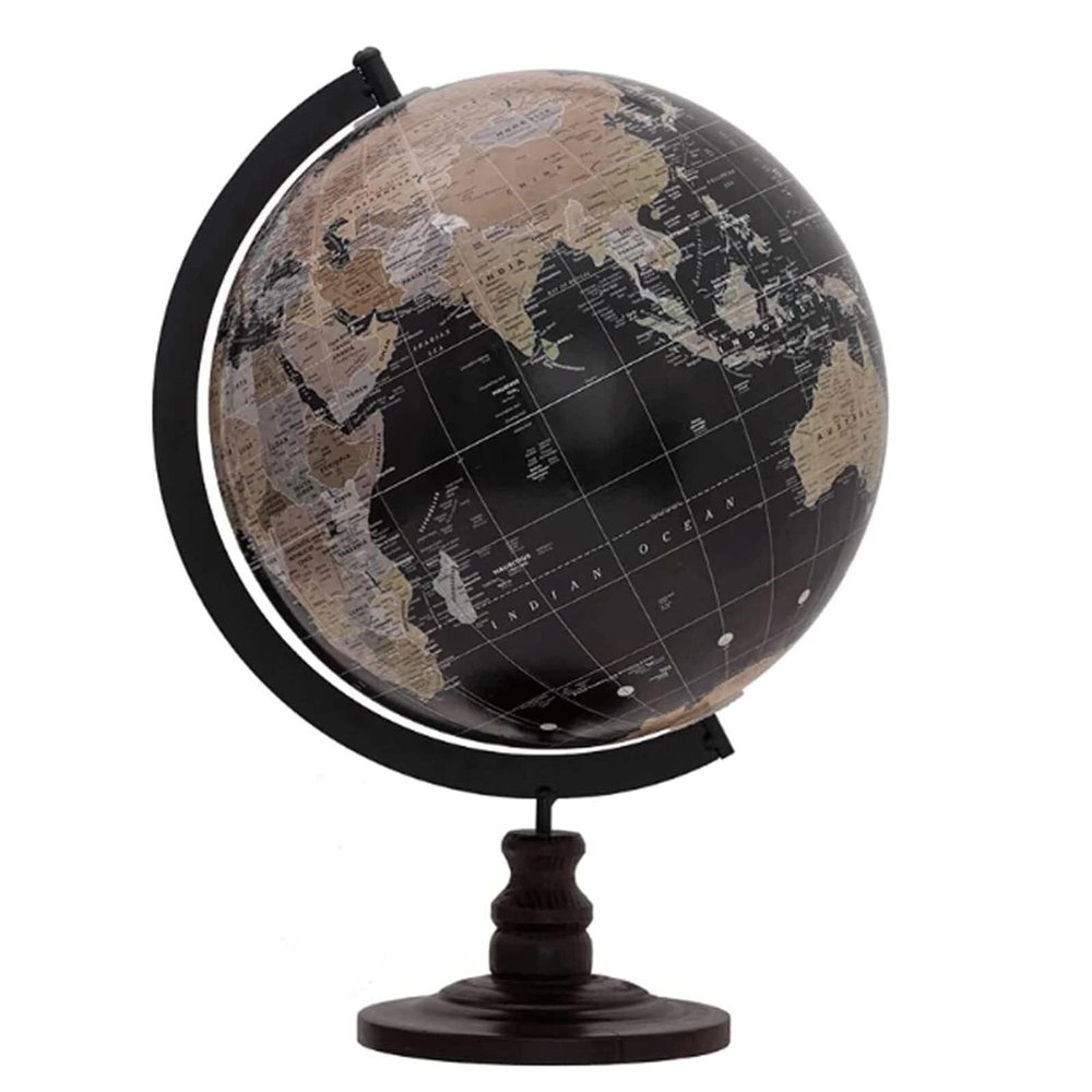 8.4" Antique World Globe with Metal Stand & Base, HD Printed Educational Globe for Office & School