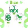 12 Pack Glitter Dinosaur Cupcake Toppers - Green 1 Rex Dinosaur Cupcake Picks for Dinosaur Themed Baby Showers and First Year Birthday Party Cake Decorations. view 4
