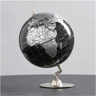 5.9" Vintage Rotating World Globe for Kids, Desktop Educational Geographic Globe with Metal Base(Orange)
