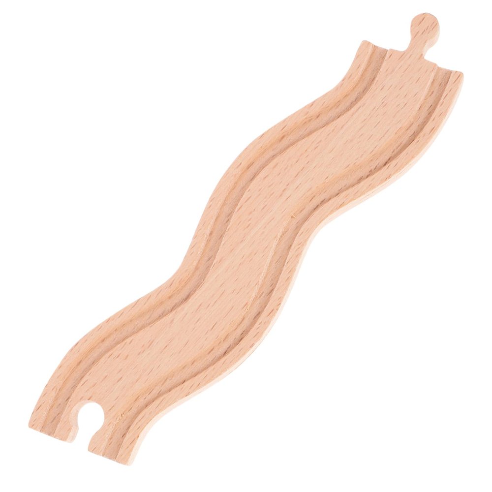 Wakauto Wooden Train Track Expansion for DIY Educational Railway Accessory Stable Snake Shaped Wood Part Enhances Hands Creativity and Brain Development