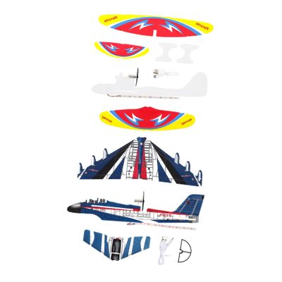 Beaupretty 2pcs USB Charged Electric Airplane with Lights Foam Glider Model for Educational Play Easy Assembly Safe Material Dazzling Night Flying Aircraft for Boys