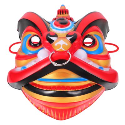 Abaodam Lifelike Dancing Lion Mask Plastic Material Lightweight Decorative Party Favor for Chinese Traditional Mascot Costume Halloween Stage Performance