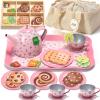 Veitch fairytales Kids Tea Party Set for Little Girl, Tea Sets for Toddler Pretend Play Food Kitchen Toy Accessories Gift for 3 4 5 6 Years Old Girls Boys (Pink) view 1