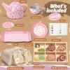 Veitch fairytales Kids Tea Party Set for Little Girl, Tea Sets for Toddler Pretend Play Food Kitchen Toy Accessories Gift for 3 4 5 6 Years Old Girls Boys (Pink) view 2