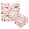 CUPADA 5 Pack Baby Washcloths Muslin Face Towels Cute Ghosts with Bows and Flower Absorbent Burp Wash Wipes Soft Towel for Newborn Infant view 1
