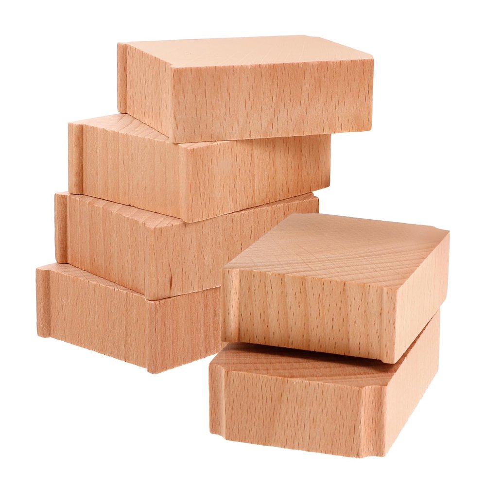 BESPORTBLE 6pcs Wooden Train Bridge Pier Supports for Train Tracks Stable Elevated Track Risers for Railway Enhance Fine Motor Skills and DIY Play Compatible with Major Brands