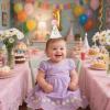 PQQIEE First Birthday Party Hat for Girl, White Glitter Cone with Pink Pom Pom, Daisy Design, 5.5x3.1 Inch, Boho Style (Gold-3) view 4