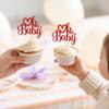 12 PCS Oh Baby Cupcake Topper with Red Glitter Love Cupcake Decoration for Valentine's Day Baby Shower Kids Birthday Party Cake Decorating Supplies view 2