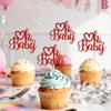 12 PCS Oh Baby Cupcake Topper with Red Glitter Love Cupcake Decoration for Valentine's Day Baby Shower Kids Birthday Party Cake Decorating Supplies view 3