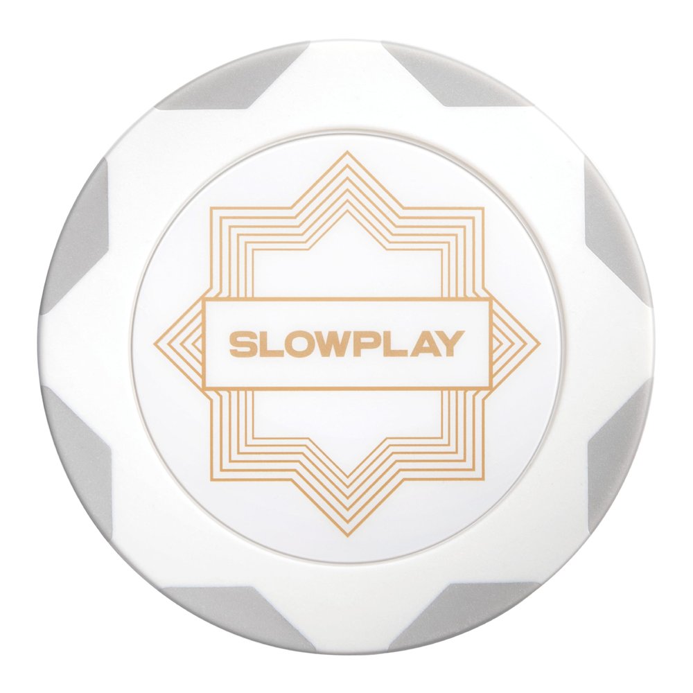 SLOWPLAY Nash Clay Poker Chips White Gold Edition, 14 Grams Heavyweight Clay Composite, 40mm Large Chips in Bulk, Pack of 50 in Grey Without Denomination