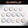 SLOWPLAY Nash Clay Poker Chips White Gold Edition, 14 Grams Heavyweight Clay Composite, 40mm Large Chips in Bulk, Pack of 50 in Grey Without Denomination view 3