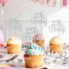 12 PCS Oh Baby Cupcake Topper with Silver Glitter Love Cupcake Decoration for Valentine's Day Baby Shower Kids Birthday Party Cake Decorating Supplies view 3