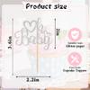 12 PCS Oh Baby Cupcake Topper with Silver Glitter Love Cupcake Decoration for Valentine's Day Baby Shower Kids Birthday Party Cake Decorating Supplies view 4