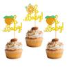 12 PCS Grapefruit Oh Baby Cupcake Toppers Gold Glitter Fruit Themed Cupcake Decorations Party for Baby Shower Boys Girls Birthday Parties Cupcake Decoration Supplies view 1