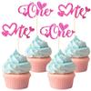 12 PCS Rose Red One Cupcake Toppers with Glitter Love Heart Cupcake Decoration for First Valentine's Day Baby Baptism Children 1st Birthday Party Cake Decorating Supplie view 1