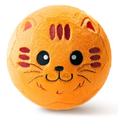 VangeBow Silent Indoor Soccer Balls for Toddlers 1-3, Inflatable Soft Plush Baby Toddler Soccer Ball Toys Gifts for 1 2 3 4 5 Year Old Boy Girl First Birthday Gift (Orange Cat, Pump Include)