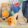 VangeBow Silent Indoor Soccer Balls for Toddlers 1-3, Inflatable Soft Plush Baby Toddler Soccer Ball Toys Gifts for 1 2 3 4 5 Year Old Boy Girl First Birthday Gift (Orange Cat, Pump Include) view 3