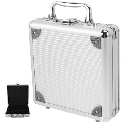 Healifty Large Capacity Alloy Poker Chip Case with Compartment Inner Structure Cards Container for Poker Chips Cards and Dice Storage Safe Rounded Edges