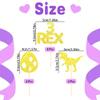 12 Pack Glitter Dinosaur Cupcake Toppers - Gold 3 Rex Dinosaur Cupcake Picks for Dinosaur Themed Baby Showers and Three Year Birthday Party Cake Decorations. view 4
