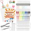 242PCS Shrink Dink Sheets Keychain Kit, with 20 Sheets 7.9"x5.7" Shrink Art Paper with Ear Hooks, Brooches Ideal for Kids & Adults DIY Crafts, Back-to-School, Valentine's Day, Easter Ornaments & Gift view 1