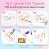 242PCS Shrink Dink Sheets Keychain Kit, with 20 Sheets 7.9"x5.7" Shrink Art Paper with Ear Hooks, Brooches Ideal for Kids & Adults DIY Crafts, Back-to-School, Valentine's Day, Easter Ornaments & Gift view 3