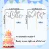 12 PCS Silver One Cupcake Toppers with Glitter Love Heart Cupcake Decoration for First Valentine's Day Baby Baptism Children 1st Birthday Party Cake Decorating Supplies view 4