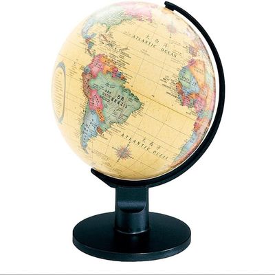 6" Retro Antique Children's World Globe, Mini Political Globe with Dual-Axis Rotation for Classroom & Home