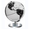 Elegant 9.8" World Globe with Chrome Metal Base, LED Lighting, Black & White, en Stand view 1