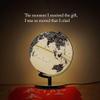Elegant 9.8" World Globe with Chrome Metal Base, LED Lighting, Black & White, en Stand view 4