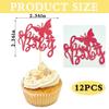 12 PCS Rose Red Butterfly Oh Baby Cupcake Toppers Butterfly Themed Birthday Party Cupcake Decoration for Baby Shower Kids Birthday Parties Cupcake Decorations Supplies view 4