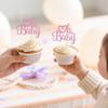 12 PCS Oh Baby Cupcake Topper with Pink Glitter Love Cupcake Decoration for Valentine's Day Baby Shower Kids Birthday Party Cake Decorating Supplies view 2