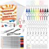 242PCS Shrink Dink Sheet Keychain Kit, with 20 Sheets Shrink Art Paper 7.9"x5.7", Color Pencils  Ideal for Kids & Adults DIY Crafts Keychain Making for Mother's Day, Father's Day, Easter Gifts view 1
