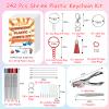 242PCS Shrink Dink Sheet Keychain Kit, with 20 Sheets Shrink Art Paper 7.9"x5.7", Color Pencils  Ideal for Kids & Adults DIY Crafts Keychain Making for Mother's Day, Father's Day, Easter Gifts view 2