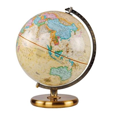 Bilingual World Globe with Metal Stand, Raised-Relief 12" Educational Globe for Home & Office