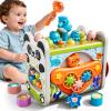 XINNOVEL 6-in-1 Montessori Toys for 3 Year Old, Hammering Pounding Toy with Xylophone, Number Maze, Spinning Gear, Shape Sorting, Spinning Fun, Birthday Gifts for Boys Girls 2+ Year Old view 1